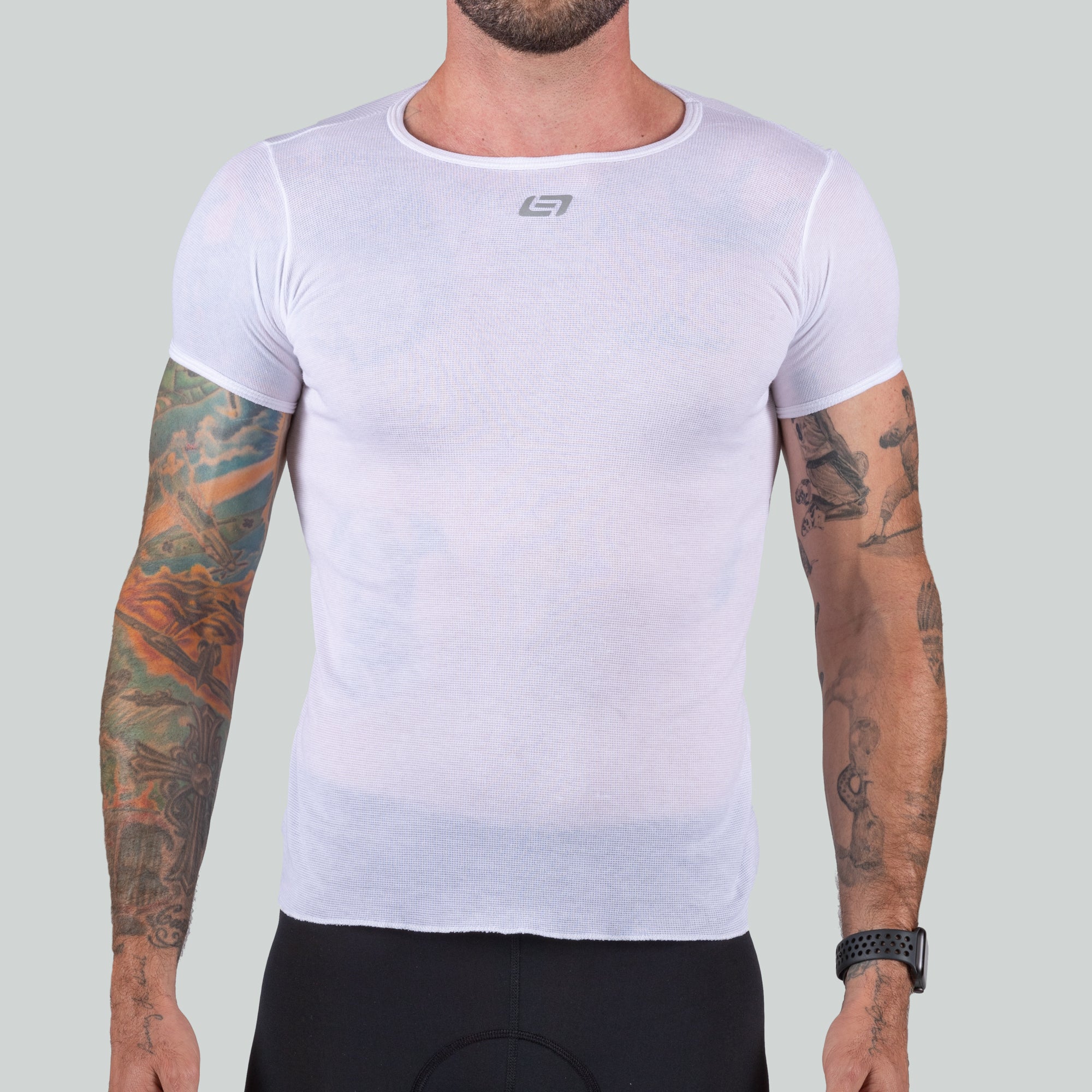 Short sleeve base layer white