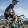 Gravel cyclist wearing overland jersey 